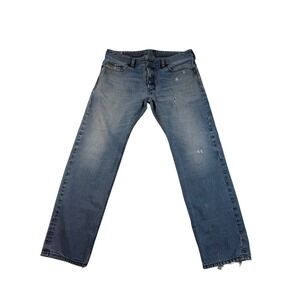 Diesel Safado Mens Regular Slim-Straight Light Wash Distressed Jeans 38 X 32